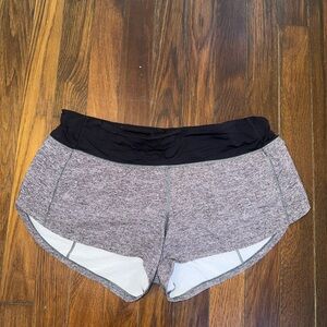 Women's lululemon Heather Gray and Black speed up shorts